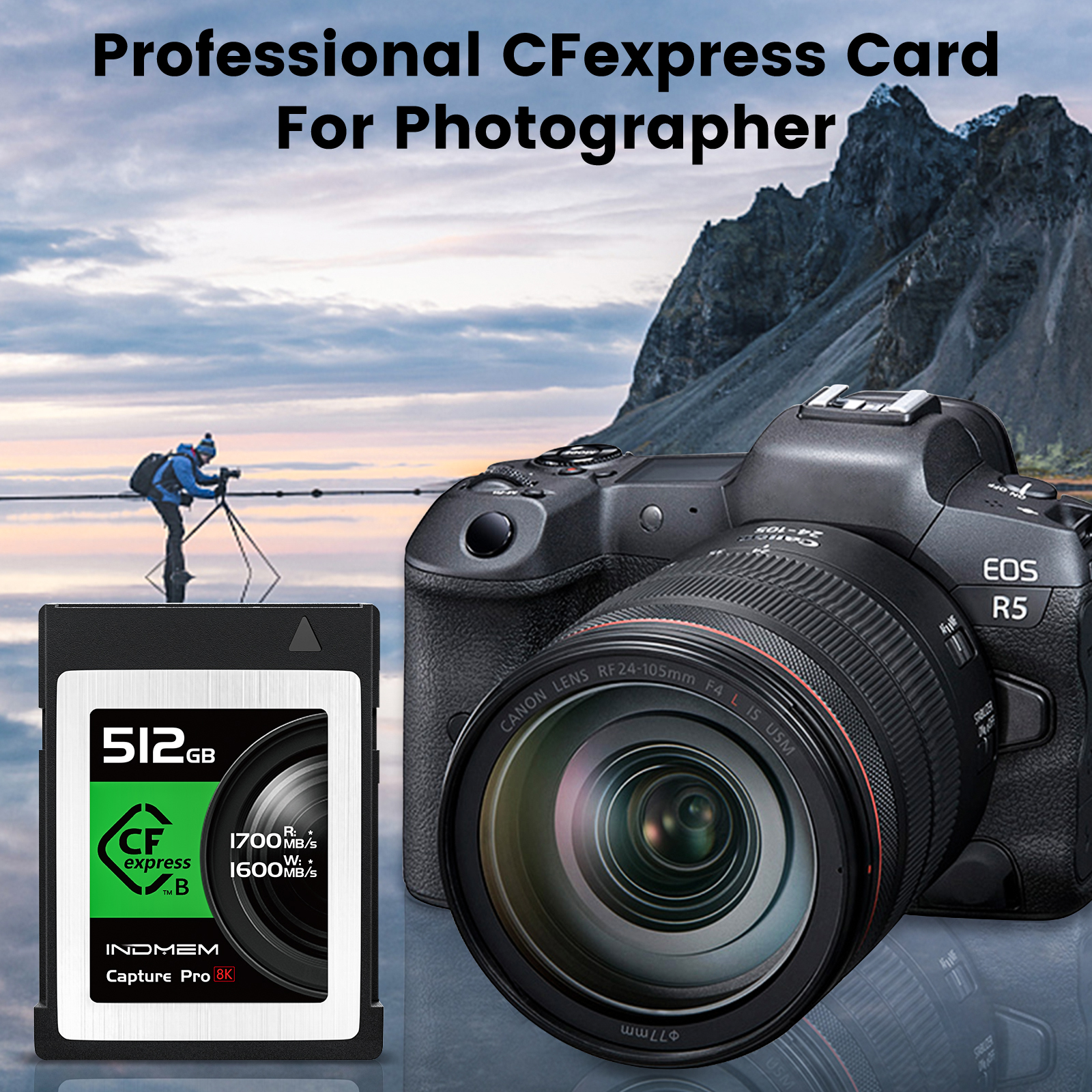 CFexpress Type B Memory Card 2TB/1TB/512GB/256GB/128GB support Raw 8K/4K Video Recording up to 1700MB/s Read, 1600MB/s Write